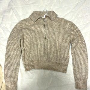 Soft tan turtleneck half zip size:small